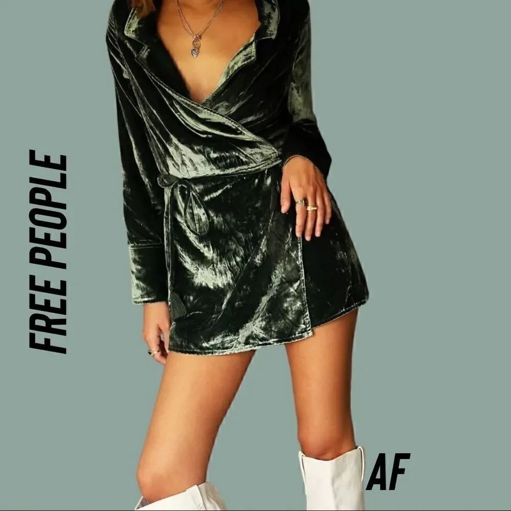 FREE PEOPLE VIOLA VELVET ROMPER DARK GREEN NEW SMALL